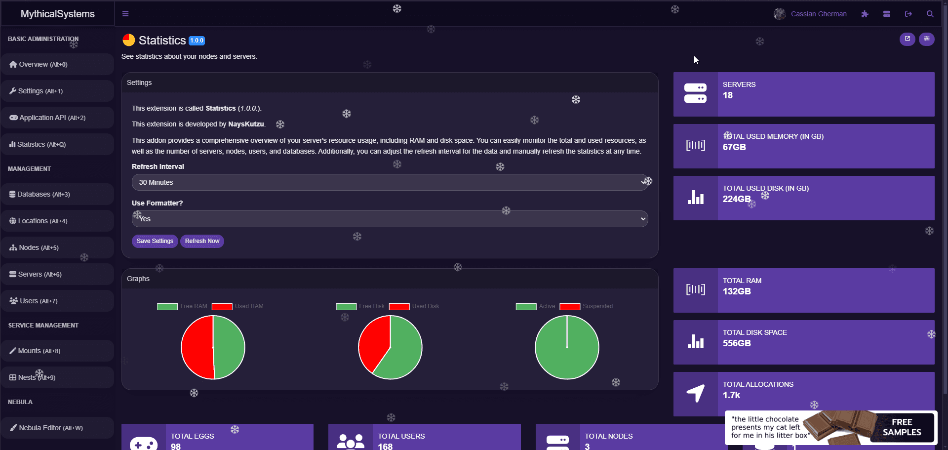 MythicalUI - Pterodactyl Admin Theme preview